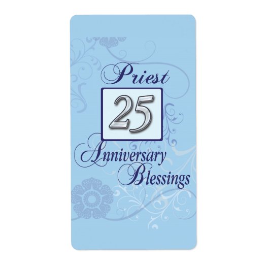 25. Jahrestags-silberne Zahl auf Blau (Vorne)