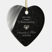 25-jährige Jubiläumsfeier in Schwarz und Silbergra Keramikornament (Rechts)