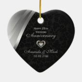 25-jährige Jubiläumsfeier in Schwarz und Silbergra Keramikornament (Hinten)
