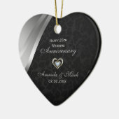 25-jährige Jubiläumsfeier in Schwarz und Silbergra Keramikornament (Links)