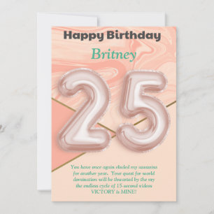 25-jährige Mädchen Happy Birthday Card