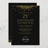 25-jähriges Firmengeschäft Schwarzes Gold Einladung (Vorne/Hinten)