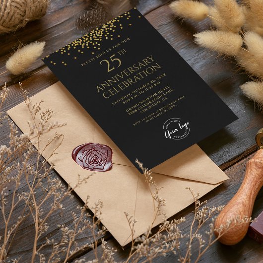25-jähriges Firmengeschäft Schwarzes Gold Einladung