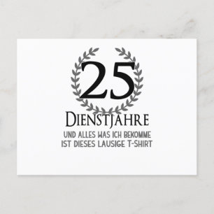 25-jähriges Firmenjubiläum Mitarbeiter Firma Postkarte