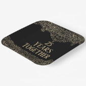 25-jähriges Goldene Lace auf Black Paper-Tellern Pappteller (Gewinkelt)