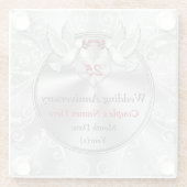 25-jähriges Hochzeitstipendium Personalisiert Glasuntersetzer (Rückseite)