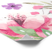 25-jähriges Jubiläum Watercolor-Rose Begrüßungszei Poster (Ecke)