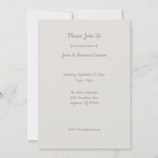 25-jähriges Party Custom Cake Einladung (Rückseite)