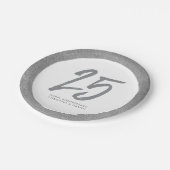 25-jähriges Party personalisiert Pappteller (Schrägansicht)