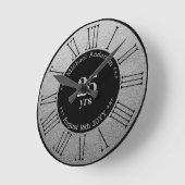 25-jähriges Ruhestand oder Jahrestag Personalisier Runde Wanduhr (Winkel)