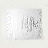 25-jähriges Silver Heart Foto Stand Hintergrund Wandteppich (Vorderseite (Horizontal))