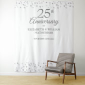 25-jähriges Silver Heart Foto Stand Hintergrund Wandteppich (Beispiel)