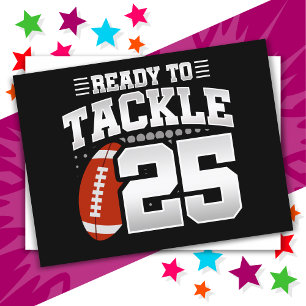 25-jähriges Tackle-Fußballparty 25. Geburtstag Postkarte