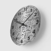 25-jähriges Word Art Graphic Runde Wanduhr (Winkel)
