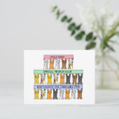 25. Januar Niedlicher Cartoon Katzen Postkarte (Stehend Vorderseite)