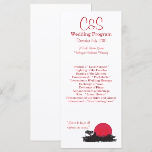 25 japanische Hochzeitsprogramme Programm (Vorne/Hinten)