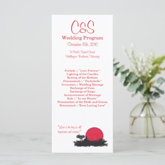 25 japanische Hochzeitsprogramme Programm (Stehend Vorderseite)