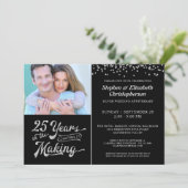 25. Jubiläum 25 JAHR IM MAKING Confetti Einladung (Stehend Vorderseite)