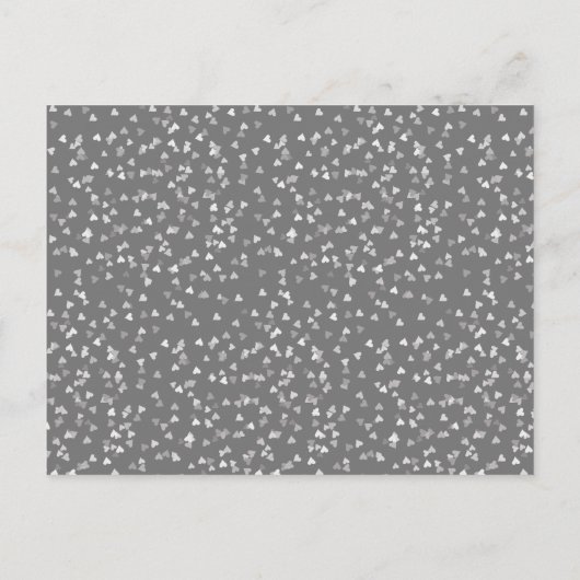 25. Jubiläum Ändern Sie das Datum Silberner Herzen Ankündigungspostkarte (Rückseite)