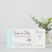 25. Jubiläum Beach Boarding Pass Save the Date (Stehend Vorderseite)