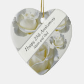 25. Jubiläum bearbeitbare Silver Rose Keramik Ornament (Rechts)