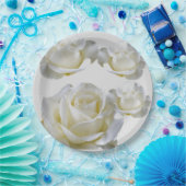 25. Jubiläum bearbeitbare Silver Rose Pappteller (Party)