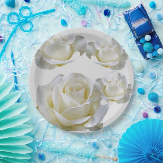 25. Jubiläum bearbeitbare Silver Rose Pappteller (Party)