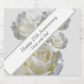 25. Jubiläum bearbeitbare Silver Rose Schaumweinetikett (Einzelnes Label)