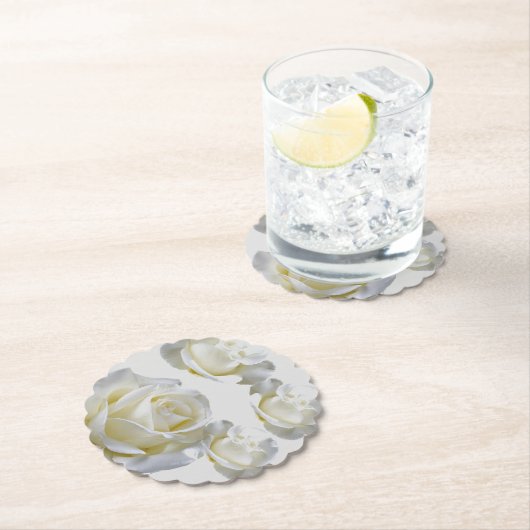 25. Jubiläum bearbeitbare Silver Rose Untersetzer (Vor Ort)