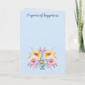 25. Jubiläum Ehefrau gerbera blumenblau Karte (Rückseite)