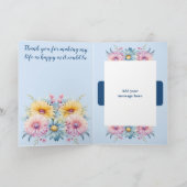 25. Jubiläum Ehefrau gerbera blumenblau Karte (Innenseite)