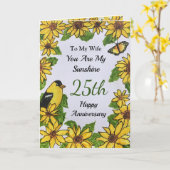 25. Jubiläum Ehefrau Sie sind meine Sonnenscheinka Karte (Gelbe Blume)