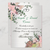 25. Jubiläum Einladung Aquarellfarben-Blume (Vorne/Hinten)