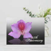 25. Jubiläum Einladung Orchid auf schwarz (Stehend Vorderseite)