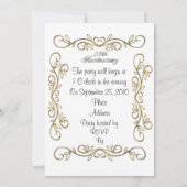 25 Jubiläum Einladung weißer Rosen Silber-Satin (Rückseite)