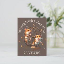25. Jubiläum Hamster Driving einander Nüsse Postkarte
