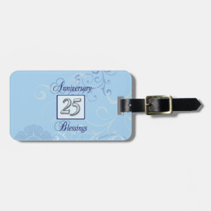 25. Jubiläum in Blau und Silber Gepäckanhänger