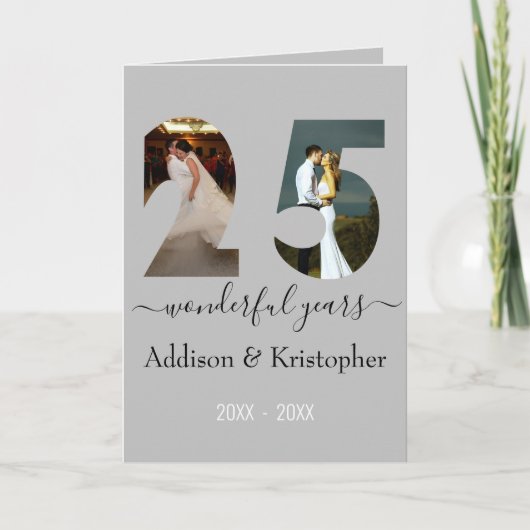 25. Jubiläum Liebe Forever Foto Template Karte (Vorderseite)