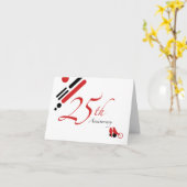 25. Jubiläum (Mod-Vögel) Karte (Gelbe Blume)