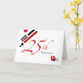 25. Jubiläum (Mod-Vögel) Karte (Gelbe Blume)