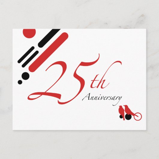 25. Jubiläum (Mod-Vögel) Postkarte (Vorderseite)