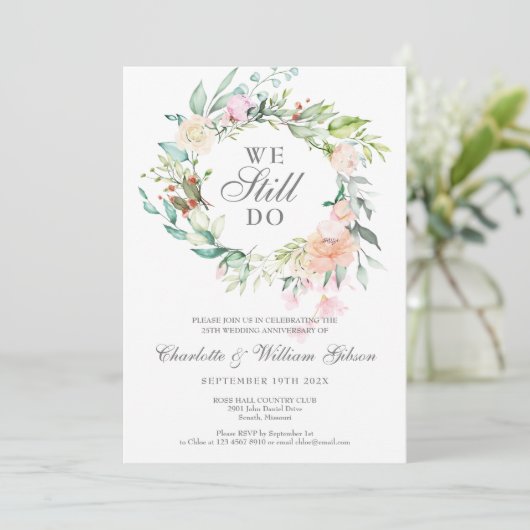 25. Jubiläum Neue Rose Blühen Einladung (Stehend Vorderseite)