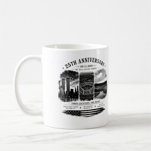 25. Jubiläum/ NIE VERGESSEN  Kaffeetasse (Links)