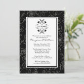25. Jubiläum Party Einladung Schwarz & Weiß (Stehend Vorderseite)