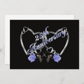 25. Jubiläum Party Einladung Silber (Vorne/Hinten)