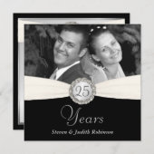 25. Jubiläum Party - Imitate Pocket Style - SQUARE Einladung (Vorne/Hinten)