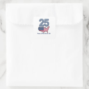 25. Jubiläum Patriot Day 9/11 Jahre der Resilienz Quadratischer Aufkleber