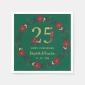 25. Jubiläum Personalisierte Weihnachten Napkins Serviette (Vorderseite)