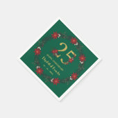 25. Jubiläum Personalisierte Weihnachten Napkins Serviette (Ecke)