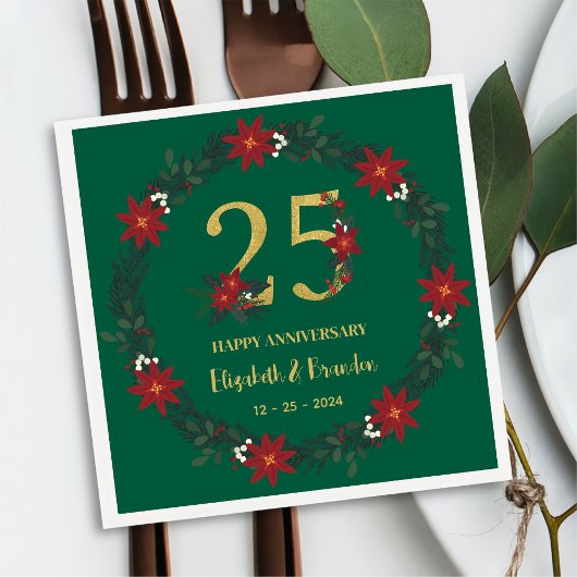 25. Jubiläum Personalisierte Weihnachten Napkins Serviette